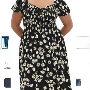 City Chic Black Floral Midi Dress